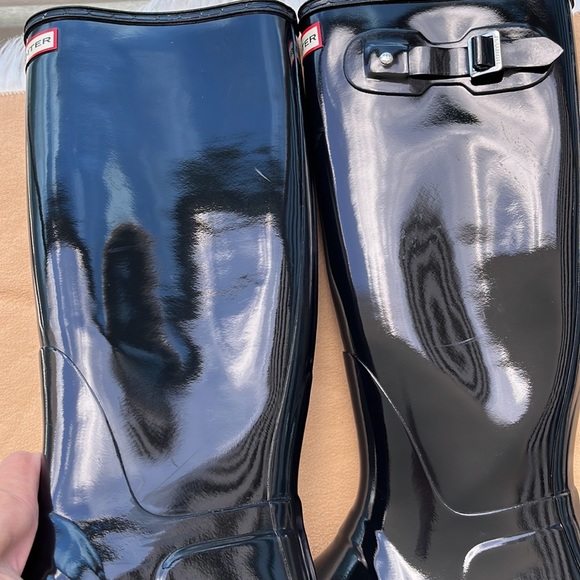 Hunter Original Black Gloss Tall Rain Boots - Picture 9 of 16